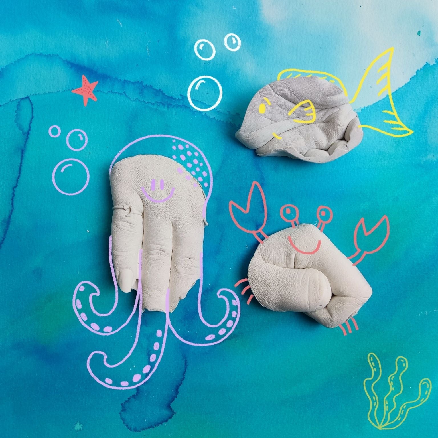 Zeemonsters uit gips 9-12 jaar - Workshop Kunstendag voor Kinderen